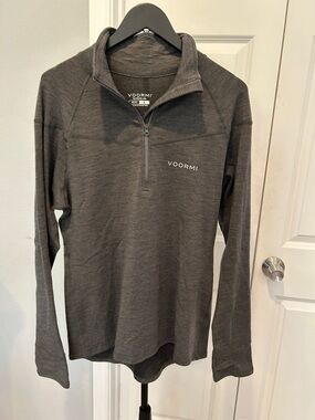 Voormi Men's Charcoal 1/4 Zip Merino Pullover